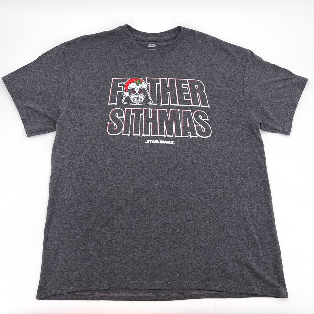 Star Wars T Shirt Adult Large Charcoal Gray Father Sithmas Darth Vader Tee